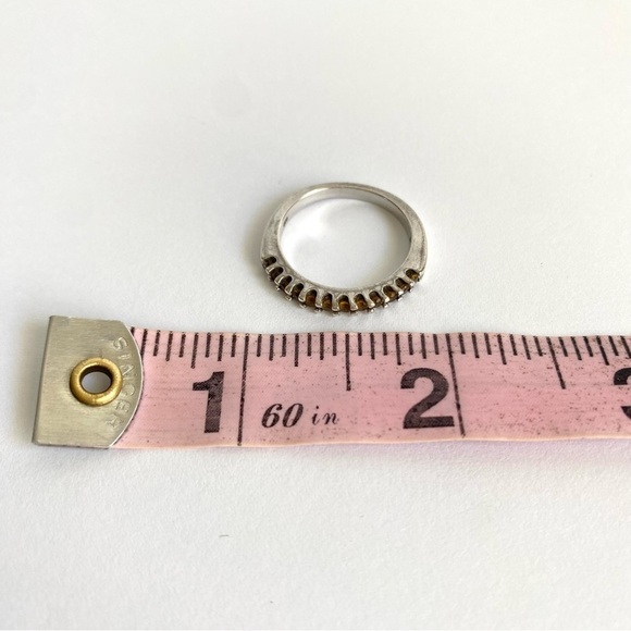 Citrine Band Ring Sterling Silver Gemstone November Birthstone Dainty Size 7.75 - Picture 10 of 11